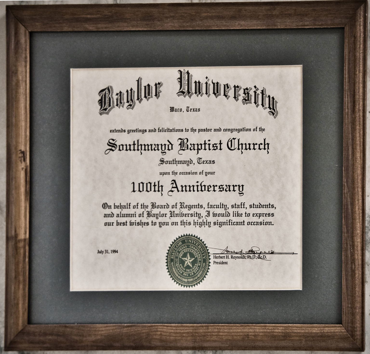 Church History Southmayd Baptist Church